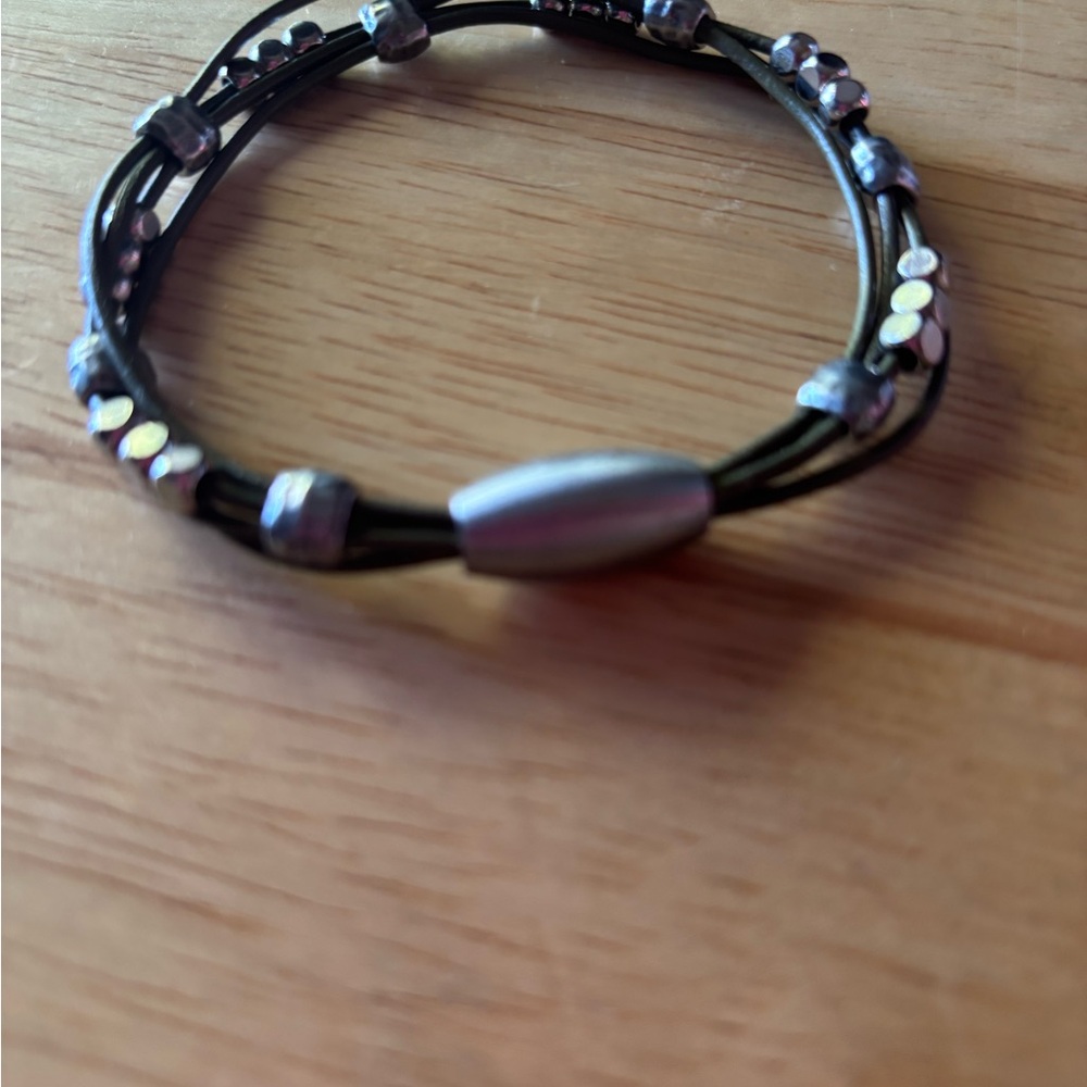 Black and Silver Beaded Bracelet